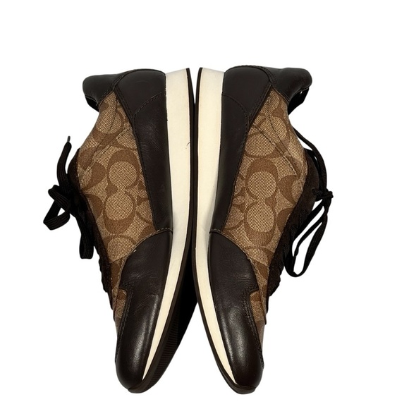COACH Rebecca Khaki Chestnut Brown Sneakers Shoes Women's Size 8.5 - Picture 15 of 16